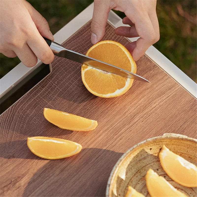 Size L Outdoor Camping Storage Box Foldable PP+Wood Lid Camping Car Trunk Storage Box - Grey White