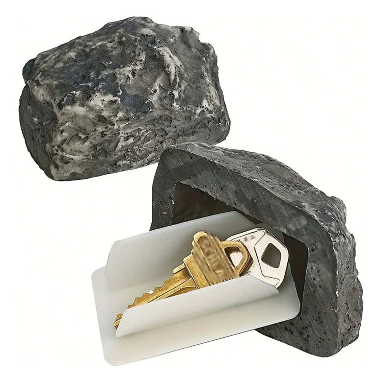Nascondiglio per Chiavi a Forma di Pietra Realistica Simulazione di Roccia per Cortile Esterno Porta Scatola di Archiviazione Nascosta