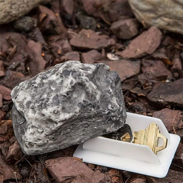 Nascondiglio per Chiavi a Forma di Pietra Realistica Simulazione di Roccia per Cortile Esterno Porta Scatola di Archiviazione Nascosta