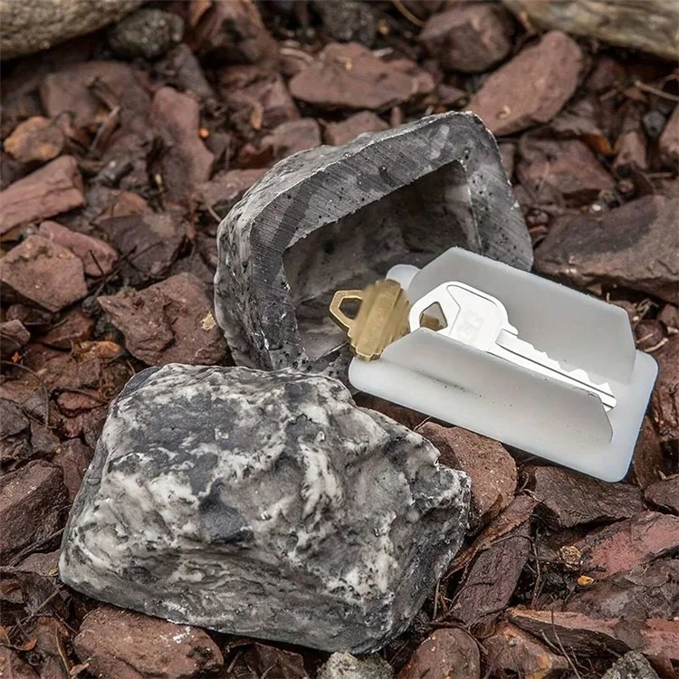 Nascondiglio per Chiavi a Forma di Pietra Realistica Simulazione di Roccia per Cortile Esterno Porta Scatola di Archiviazione Nascosta