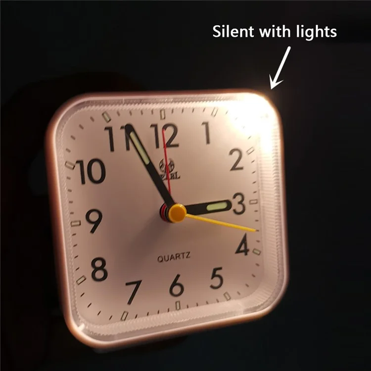 PEARL PT157 Luminous Small ABS Alarm Clock Home Bedside Desktop Clock Children Alarm Clock - Schwarz
