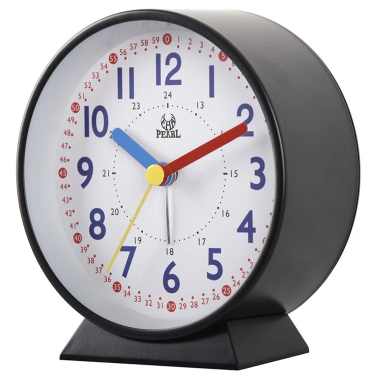 PEARL PT253 Metal+Glass+ABS Round Clock Bedside Desktop Kids Alarm Clock with LED Light - PT523-1