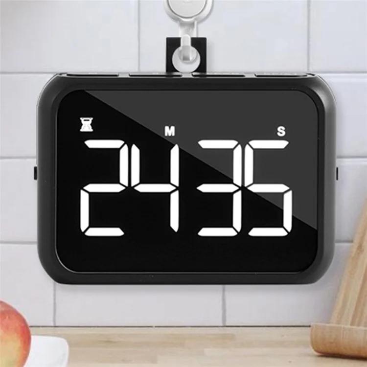 FY501 100-minute Countdown Timing LED Digital Display Kitchen Timer Homework Learning 3 Gear Volume Timer - Black