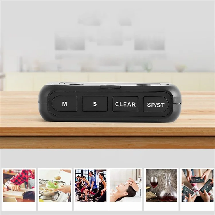 FY501 100-minute Countdown Timing LED Digital Display Kitchen Timer Homework Learning 3 Gear Volume Timer - Black