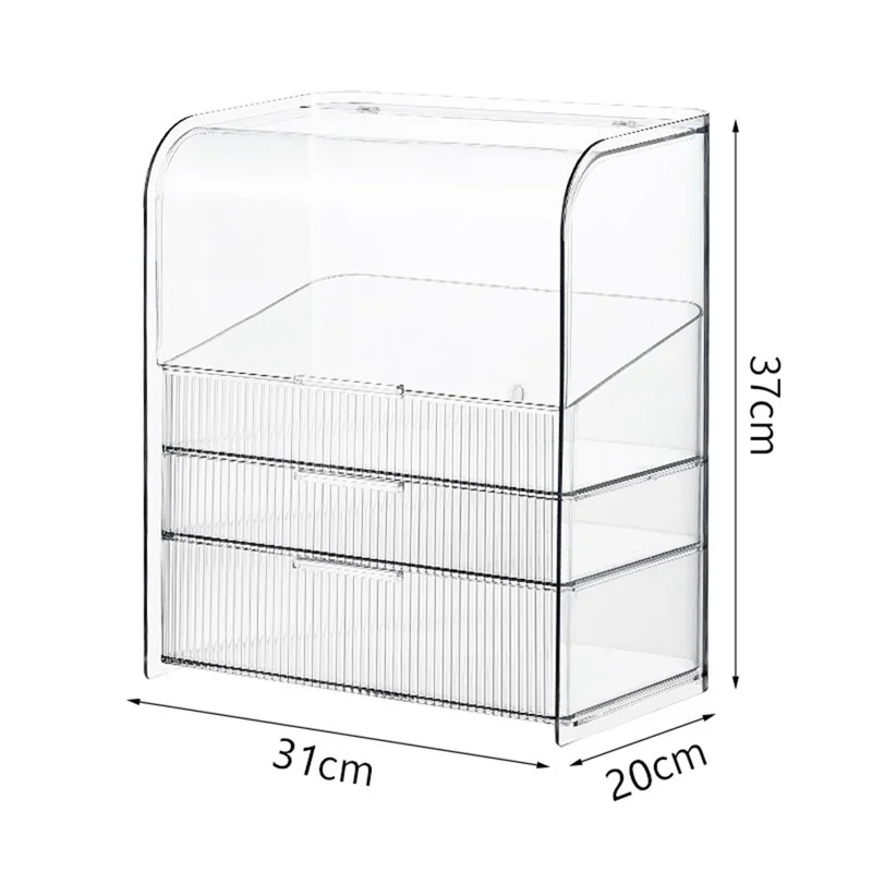 Desktop Acrílico Clear Cosmético Maquiagem Caixa de Armazenamento Rack Stand Rack Stand Stand Bin Com Tampa