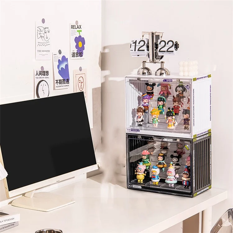 Größe S, 30*17*23,5 cm Anime -figurenspeicherbox Modell Spielzeug Showcase PET+PS Clear Display -box - Transparent