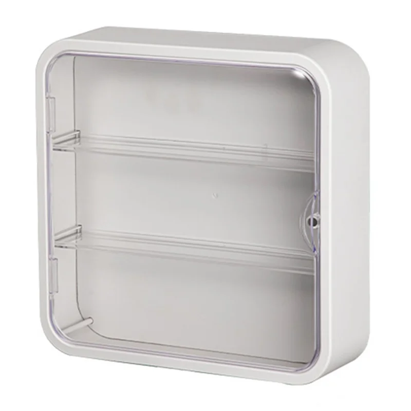 30*8*30cm Desktop Wall Mount Anime Figure Model Showcase ABS+PS Transparent Mini Doll Display Box - White