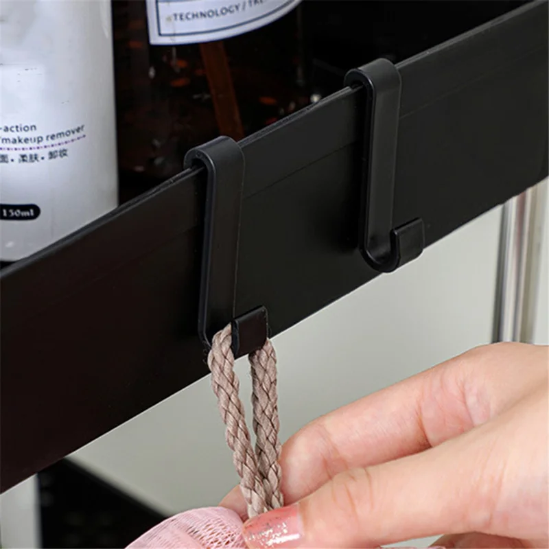 رف تخزين للحمام من مادة البولي بروبيلين والفولاذ المقاوم للصدأ بعجلات، رف تخزين ضيق بثلاث طبقات - أبيض