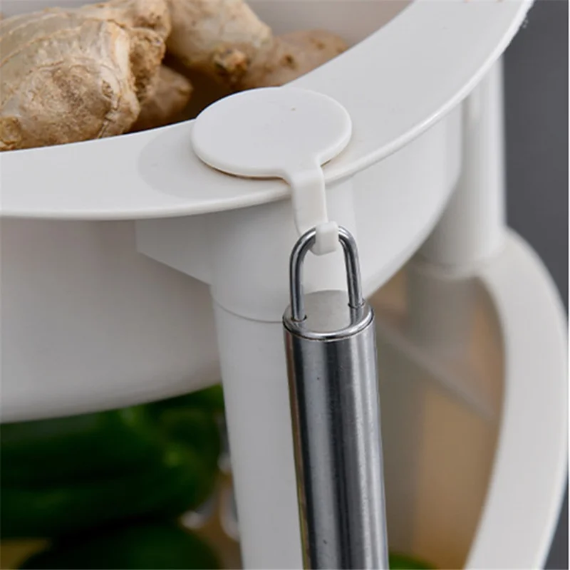 2073 3 Layer Plastic Storage Trolley Kitchen Cart Vegetable Fruit Organizer Rolling Shelf, Medium Size (BPA Free, No FDA Certificate)