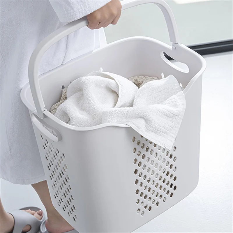 889 Garment Rack Clothing PP Storage Basket Moving Cart Clothes Organizer for Home Bedroom Laundry