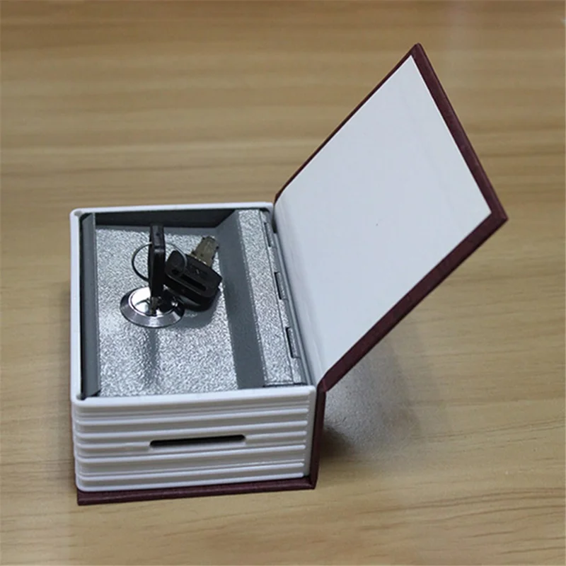 Bulk Purchasing Mini Size Piggy Bank Metal+Plastic Lock Box Book Safe Money Storage Bin with Keys - Black