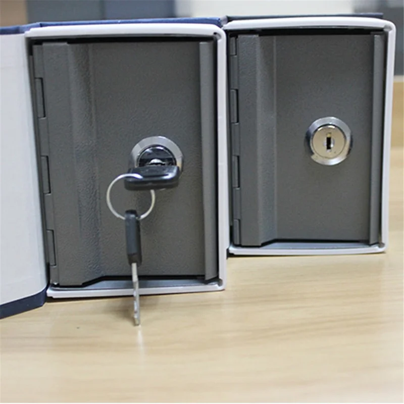 Bulk Purchasing Mini Size Piggy Bank Metal+Plastic Lock Box Book Safe Money Storage Bin with Keys - Black