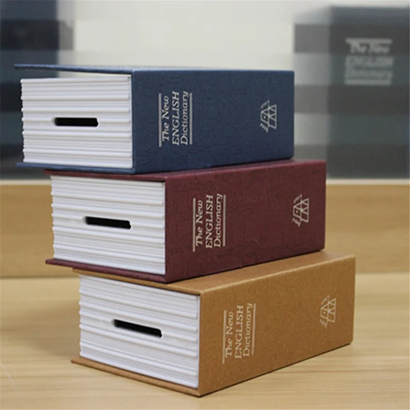 Bulk Purchasing Size L Book Safe Money Storage Bin Metal+Plastic Money Hiding Box with Code Lock - Coffee