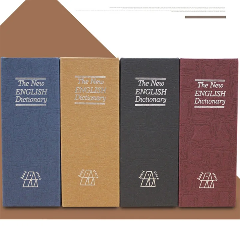 Bulk Purchasing Size L Book Safe Money Storage Bin Metal+Plastic Money Hiding Box with Code Lock - Coffee