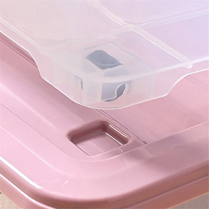 50L Clear Stackable Pulley Box Plastic Underbed Storage Box Household Clothes Quilt Organizer, Size XL