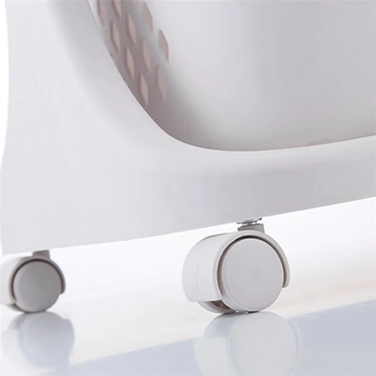 F827-3 Dirty Clothes Storage Basket PP 3 Layer Wash Clothes Storage Organizer with Rolling Wheel