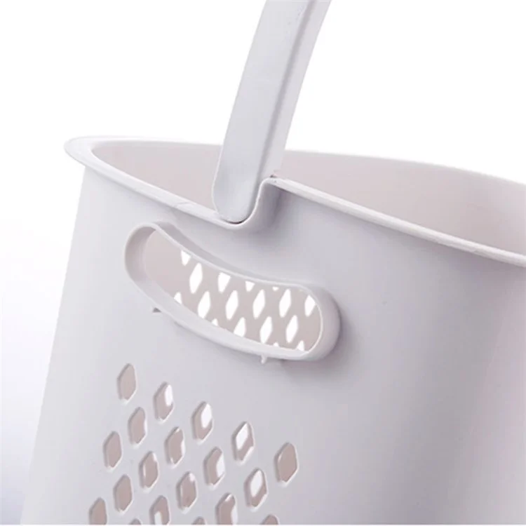 F827-3 Dirty Clothes Storage Basket PP 3 Layer Wash Clothes Storage Organizer with Rolling Wheel