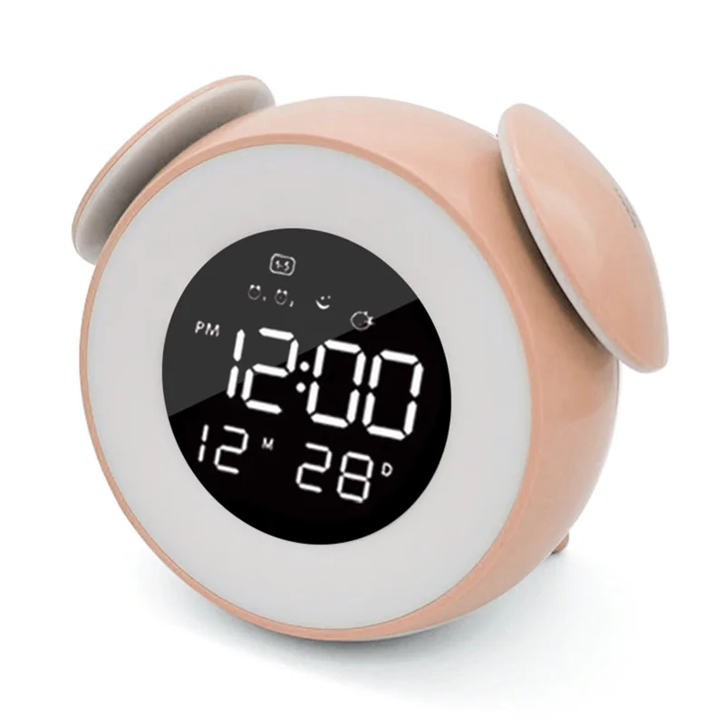 LD908 Alarm Clock Ambient Lamp LED Wake Up Light Night Light with Sunset Simulation - Pink