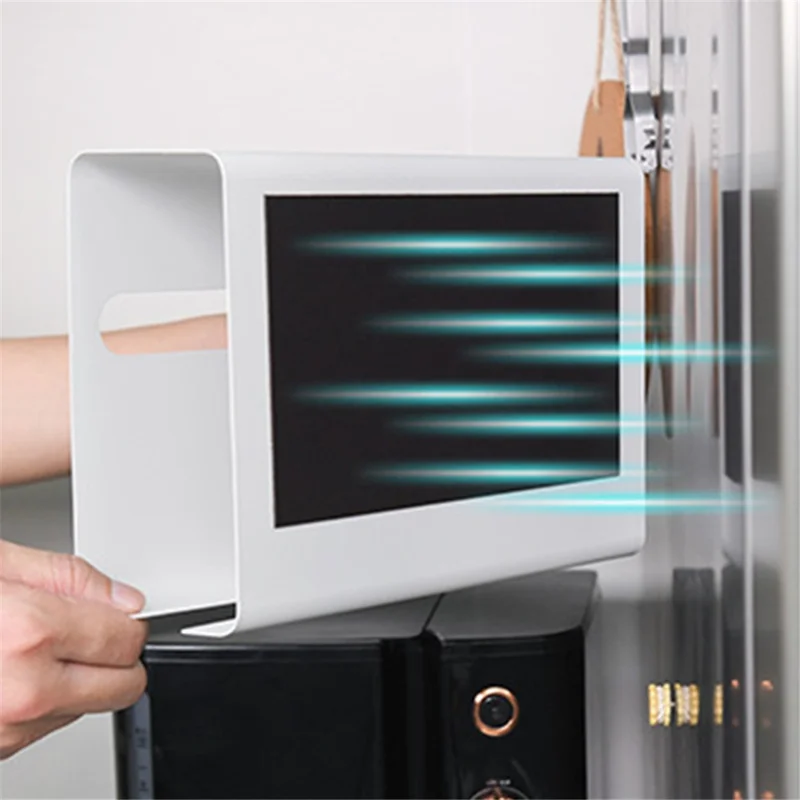 Magnetic Hanging Carbon Steel Tissue Holder Kitchen Tissue Paper Dispenser Trash Bag Storage Box - White