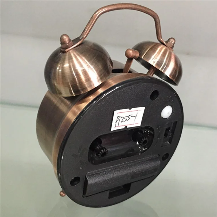PEARL PT255 3-Inch Brass-Plated Metal Bell Clock European Style Alarm Clock for Home Decor - 255-2