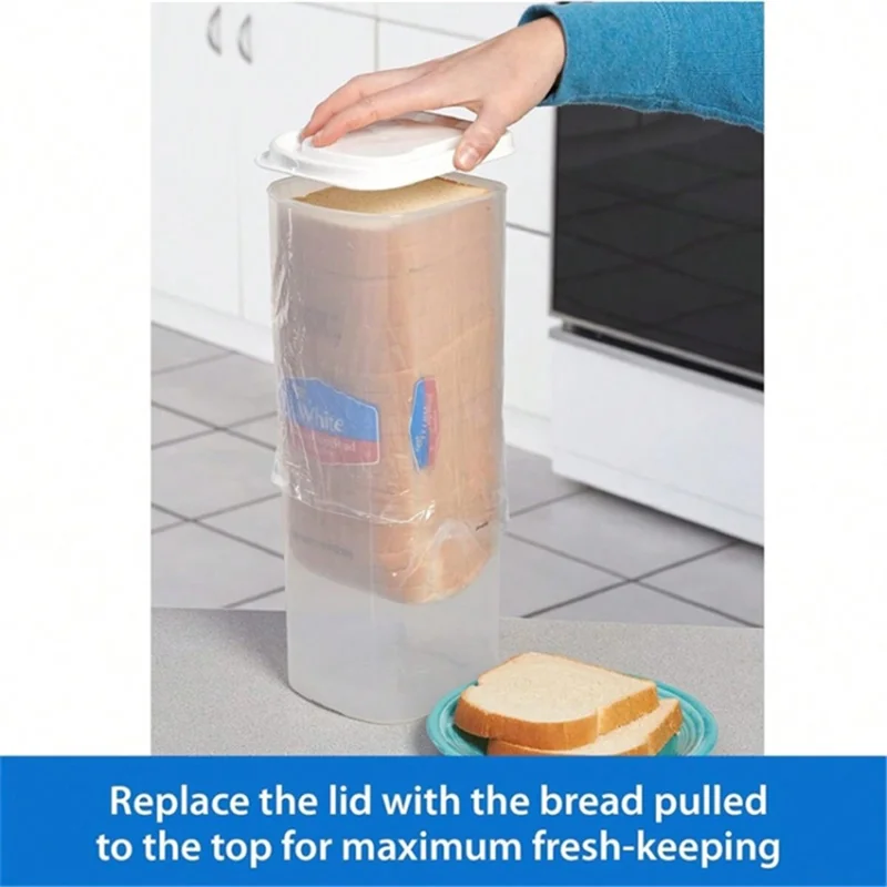 Bread Box with Lid Plastic Clear Toast Keeper Fridge Bread Storage Bin (BPA Free, No FDA) - Red