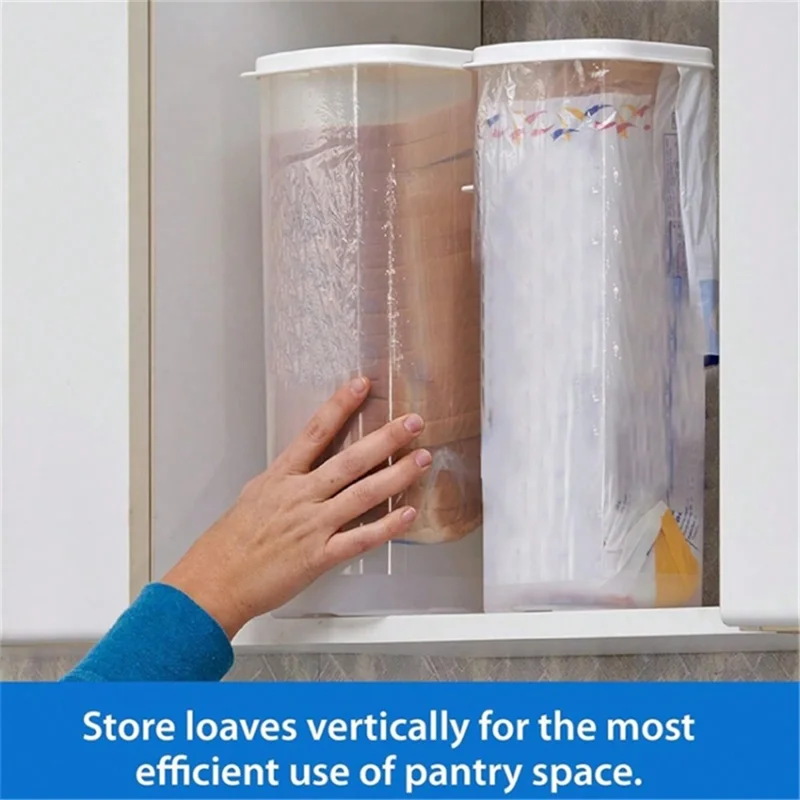 Bread Box with Lid Plastic Clear Toast Keeper Fridge Bread Storage Bin (BPA Free, No FDA) - Red