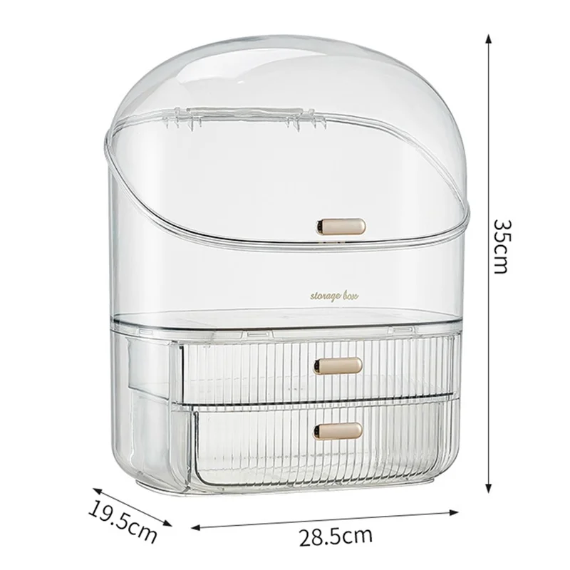 3026 Cosmetics PET Storage Box Dressing Table Dustproof Makeup Products Organizer - Transparent