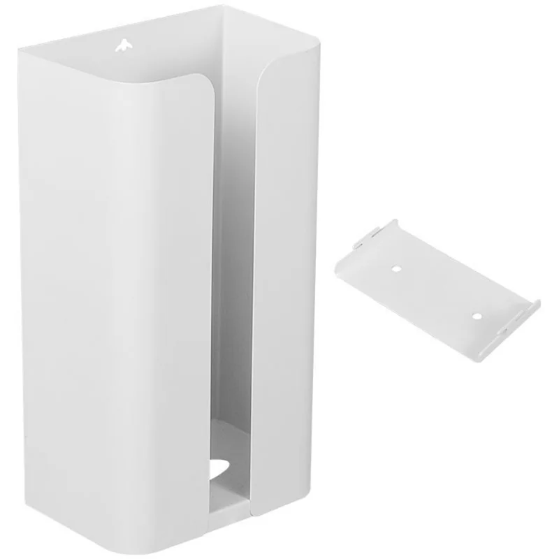 No Drilling Carbon Steel Storage Box Kitchen Tissue Paper Dispenser Holder - White / Bottom Opening