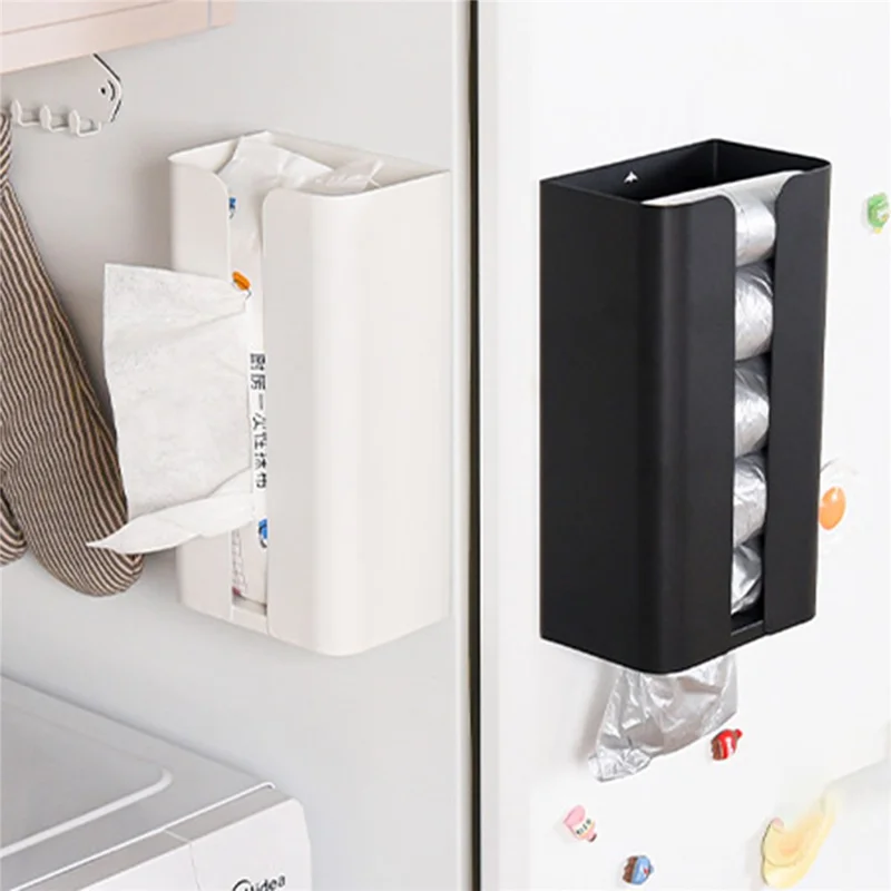 No Drilling Carbon Steel Storage Box Kitchen Tissue Paper Dispenser Holder - White / Bottom Opening