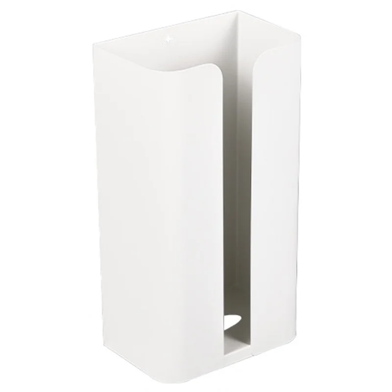 Kitchen Tissue Paper Dispenser Magnetic Carbon Steel Storage Box - White / Bottom Opening