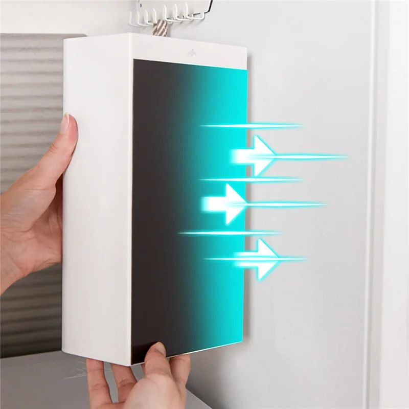 Kitchen Tissue Paper Dispenser Magnetic Carbon Steel Storage Box - White / Bottom Opening