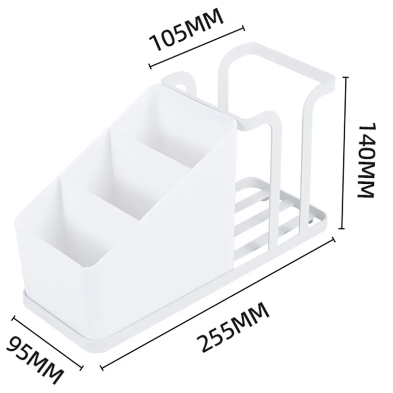 Disposable Cup Holder Carbon Steel Rack Desktop Shelf for Coffee Paper Cup - White