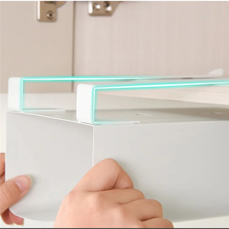 Cabinet Door Hanging Tissue Dispenser Box Carbon Steel Tissue Paper Storage Rack - White with Bottom Opening