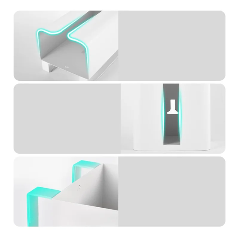 Cabinet Door Hanging Tissue Dispenser Box Carbon Steel Tissue Paper Storage Rack - White without Bottom Opening