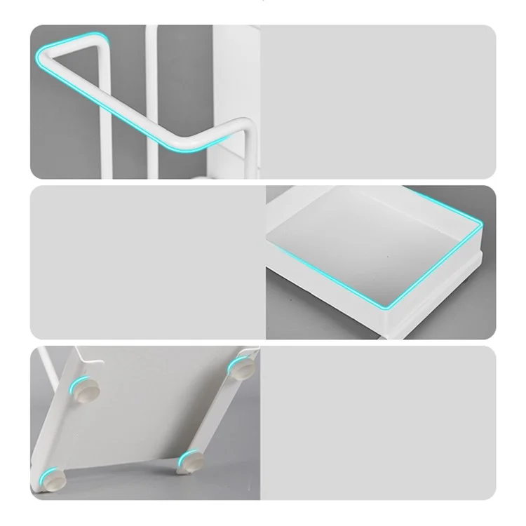 Titanium Steel+PP Desktop Disposable Cup Storage Rack Paper Cup Holder - Nero
