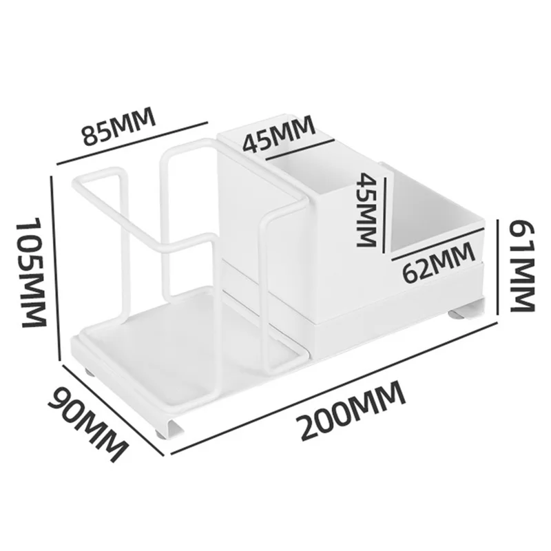 Titanium Steel+PP Desktop Disposable Paper Cup Storage Rack with Coffee Tea Bag Storage Box