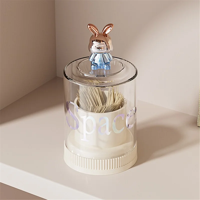 Wood Toothpick Holder Toothpick Storage Box ABS+PS Case Dispenser Home Decor - White