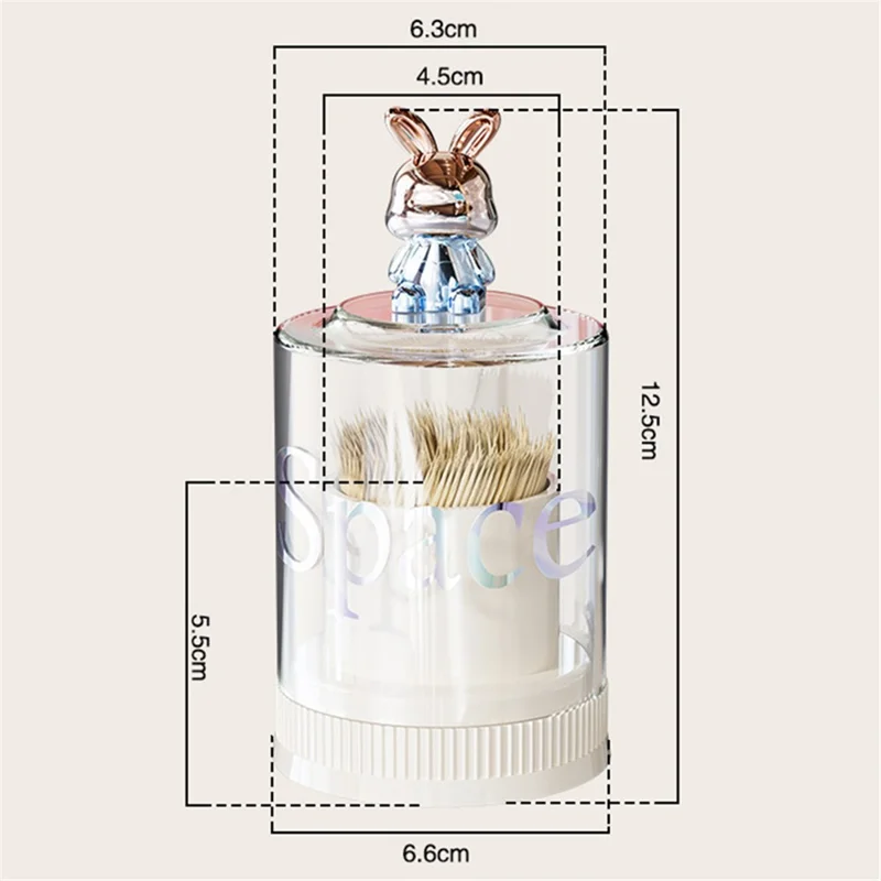 Wood Toothpick Holder Toothpick Storage Box ABS+PS Case Dispenser Home Decor - White