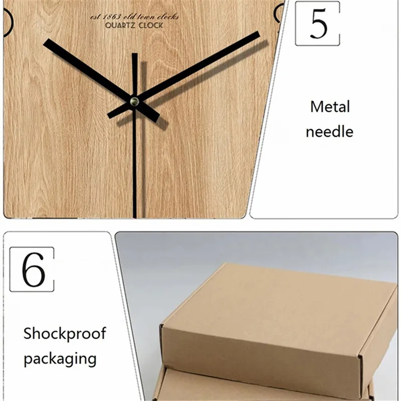 HR-CMW 30cm Wooden Silent Quartz Clock Living Room Round Wall Clock - HR-CMW21
