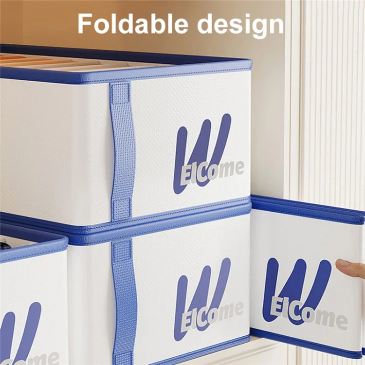 Small 7 Compartments Foldable Moisture-proof Clothes Organizer PE+PP Wardrobe Pants Storage Box - White