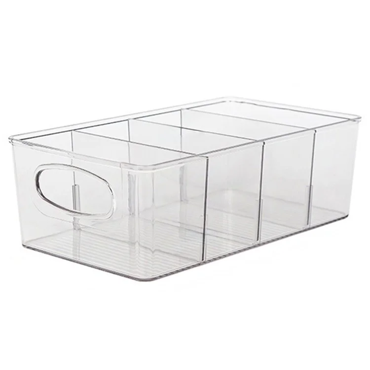 TY-0924 Clear PET Tea Bag Organizer Divided Storage Container Bin for Kitchen Cabinet, Countertop, Pantry