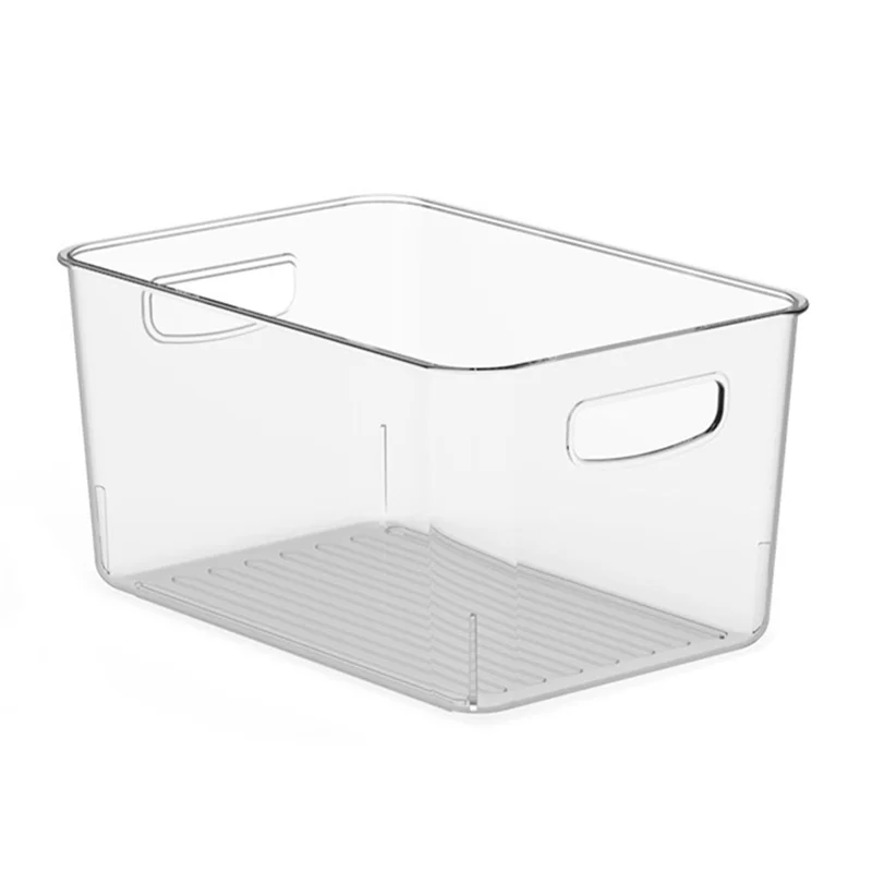TY-9049 Transparent PET Food Organizer Refrigerator Storage Box, Size L (BPA Free, No FDA)