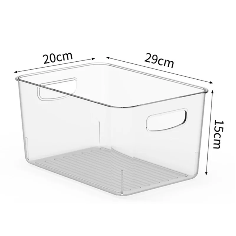 TY-9049 Transparent PET Food Organizer Refrigerator Storage Box, Size L (BPA Free, No FDA)