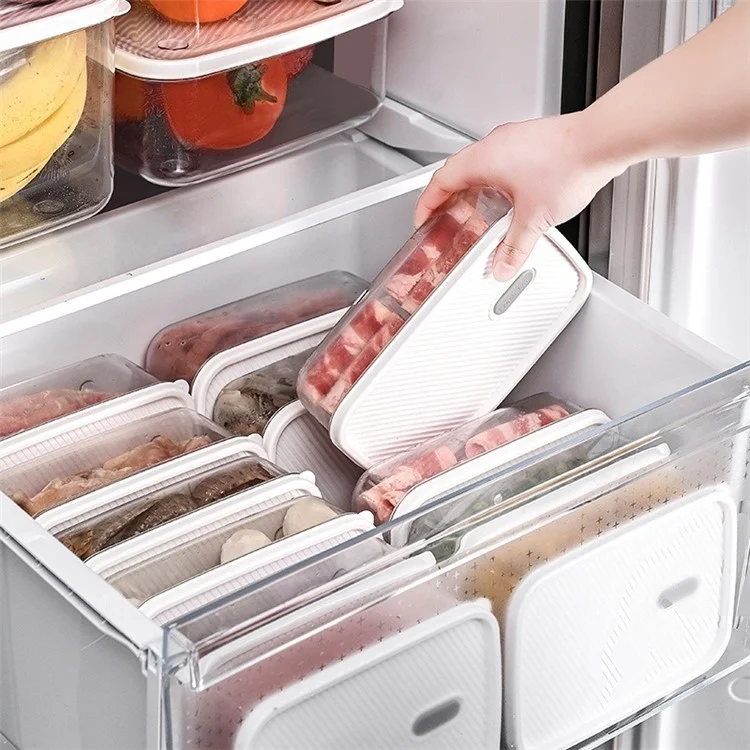 TY-59365 1350ml Refrigerador Organizadores de Alimentos Recipientes PE+PET com Tampas (Sem BPA, Sem FDA)