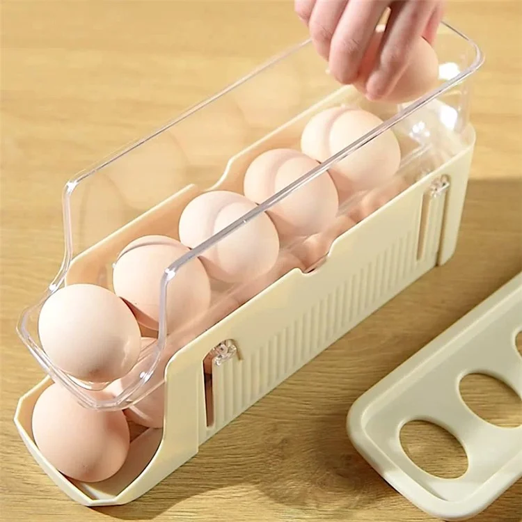 TY-29010 Auto Rolling Design Refrigerator Egg Holder 3-Layer 17 Eggs Container Storage Box (BPA-Free, No FDA) - Giallo