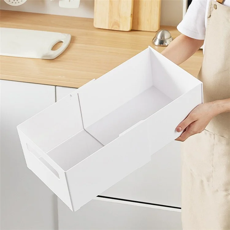 TY-32014 Handle Drip Design PS Retractable Organizer Bin Kitchen Storage Box for Closet