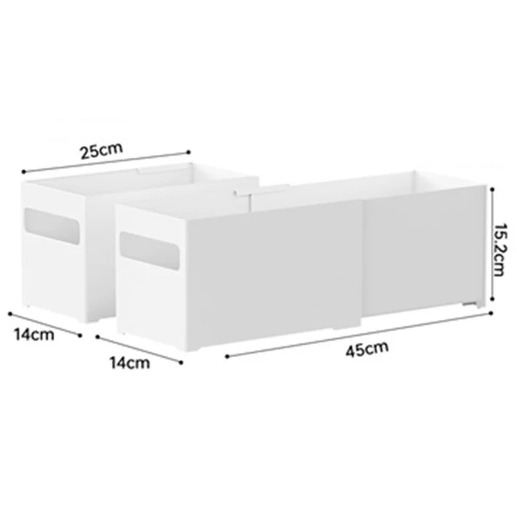 TY-32014 Handle Drip Design PS Retractable Organizer Bin Kitchen Storage Box for Closet