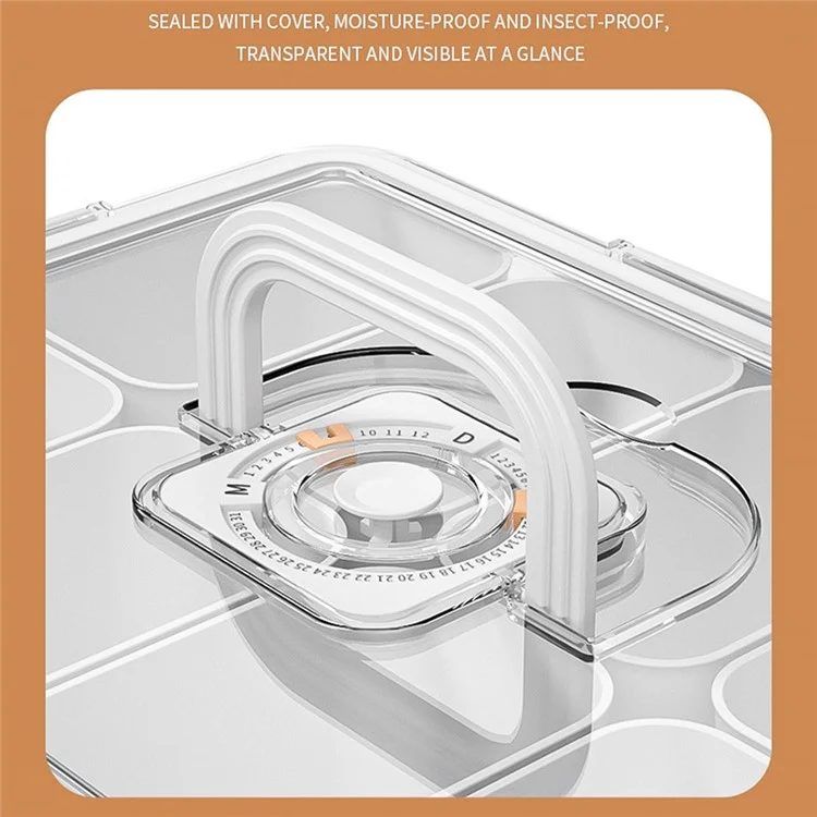 TY-90022 Boîte de rangement hermétique pour aliments avec minuterie, récipient pour épices en PET+PP, taille S (sans BPA, sans homologation FDA)