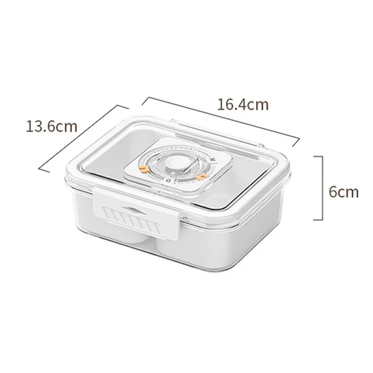 TY-90022 Boîte de rangement hermétique pour aliments avec minuterie, récipient pour épices en PET+PP, taille S (sans BPA, sans homologation FDA)