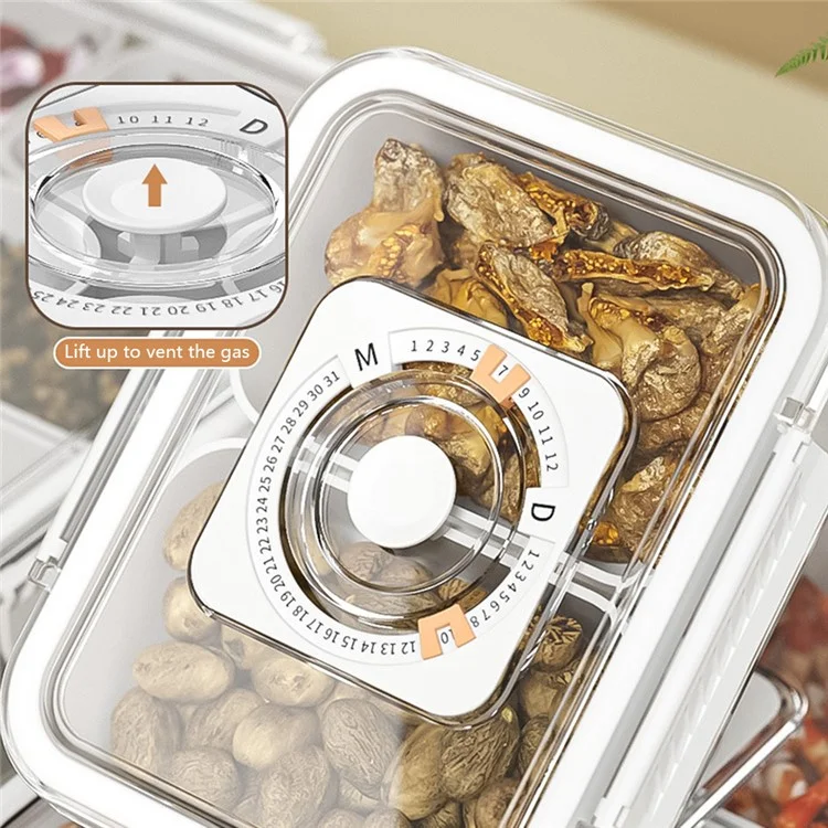 TY-90022 Boîte de rangement hermétique pour aliments avec minuterie, récipient pour épices en PET+PP, taille S (sans BPA, sans homologation FDA)